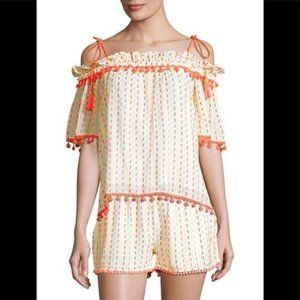 Tessora NWT Multicolor DANA Off the Shoulder Cream Top, Size Large